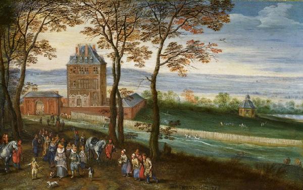 Jan Brueghel Schloss Mariemont mit Erzherzog Albrecht und Isabella China oil painting art